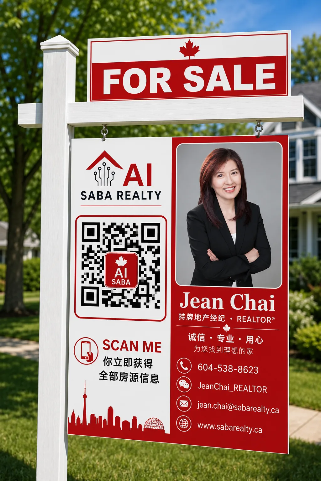 Jean Chai 的二维码房产路牌样板