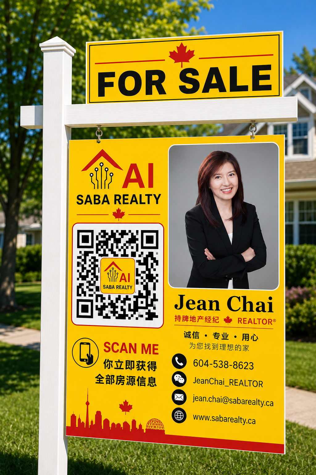Jean Chai 挂牌 · 黄红配色
